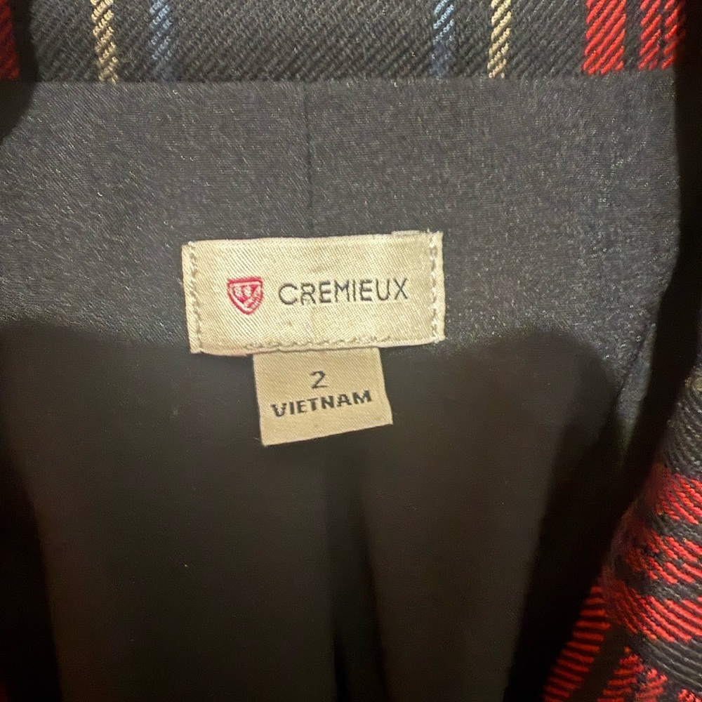Cremieux Red & Black Plaid Belted Blazer Jacket – Women’s 2 – Tartan Style - Picture 2 of 4